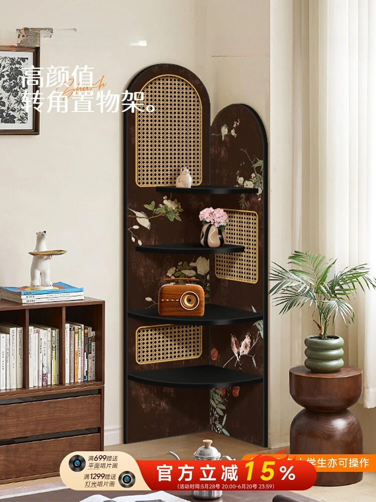 

Угловая полка для гостиной, угловой шкаф премиум-класса во французском стиле ретро, угловой напольный треугольный шкаф, книжный шкаф