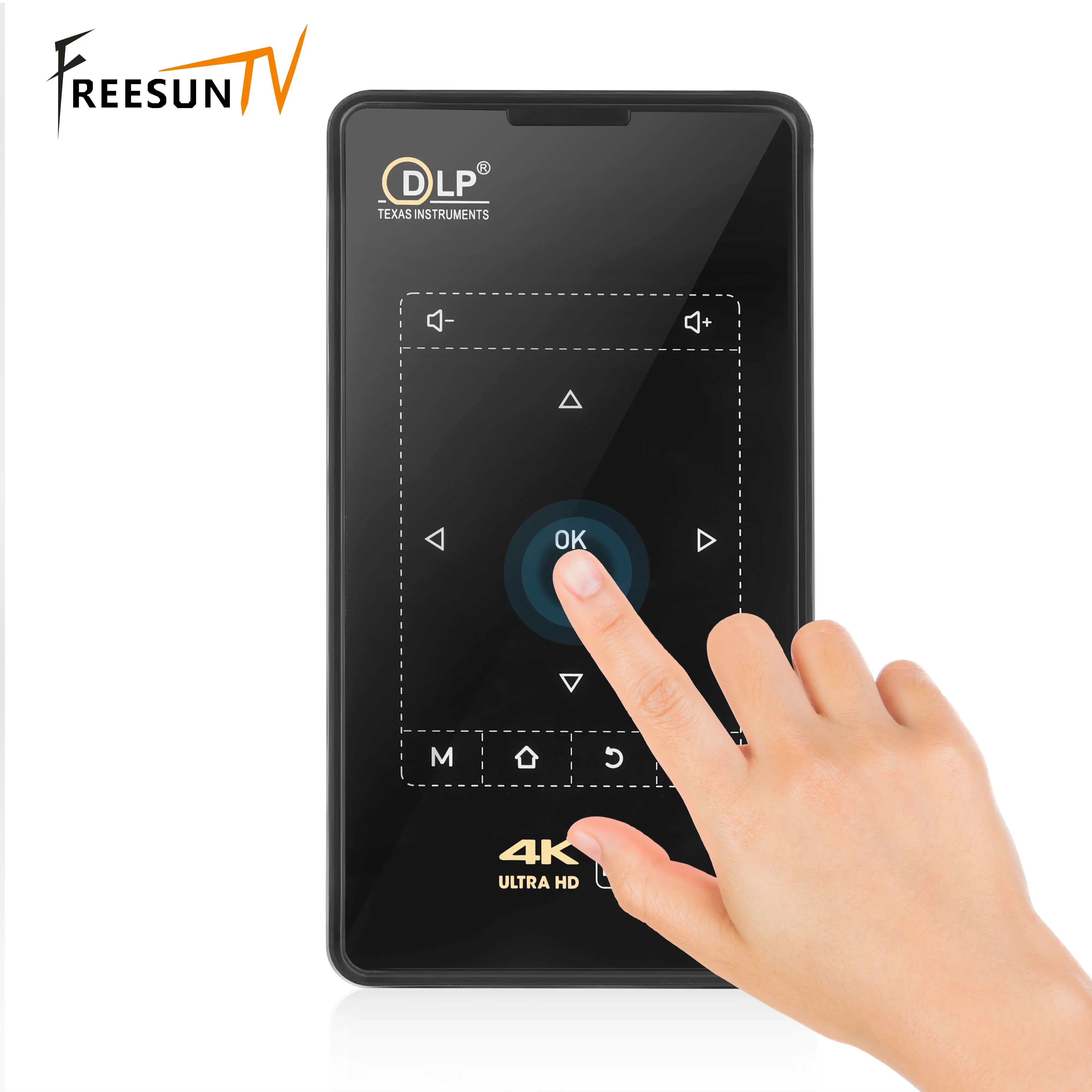 2025 DLP 4K جهاز عرض محمول يعمل بنظام أندرويد جهاز عرض ذكي صغير أسود للأعمال LED ضوء التركيز مصباح تكنولوجيا مكبرات الصوت نمط داخلي #1