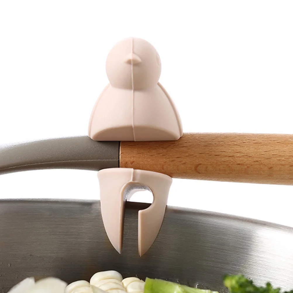 

Random Color Silicone Bird Shape Pot Clip Spoon Rest Portable Spoon Clip for Pot Cooking Utensil Holder