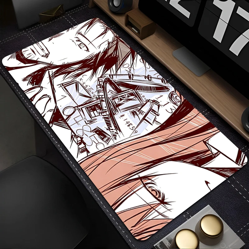 Office Mouse Pad Steins Gate Large Gaming Desk Mat Non-Slip Gamer Carpet Laptop Computer Mouse Mat Cute Anime Extended Mousepads