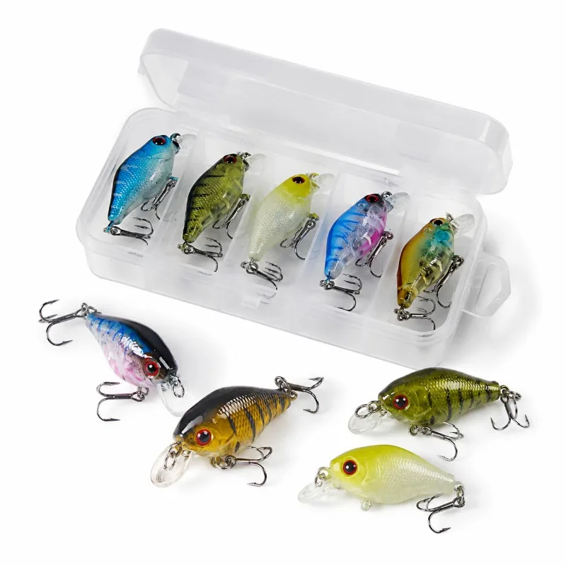 5Pcs a Set Floating Bionic Minnow Hard Bait Crankbait Lure for Culter Bass Perch Snakehead Freshwater Saltwater Fishing Tackle