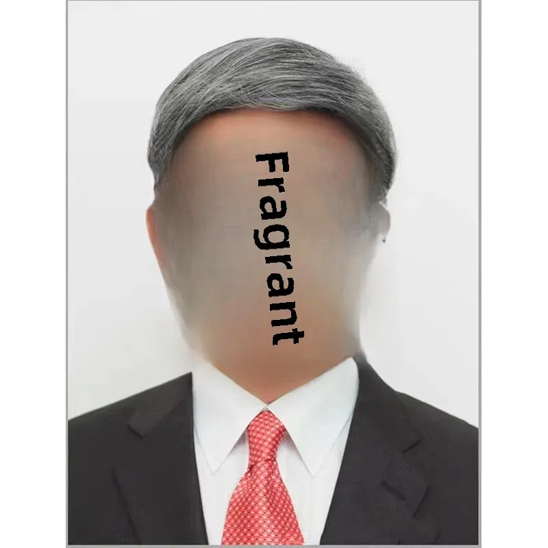 باروكة شعر قصيرة مريحة وخفيفة الوزن للرجال في منتصف العمر وكبار السن، لون أبيض واقعي، كتل شعر من الألياف الآسيوية للبيع بالجملة