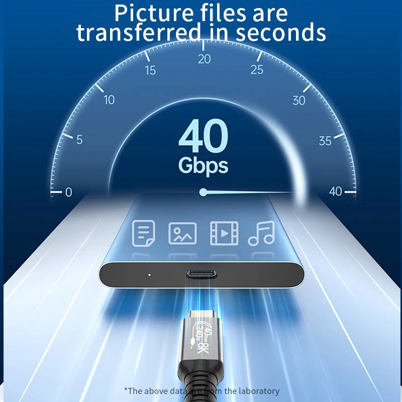 USB4 Cable 40Gbps 8K@60Hz Thunderbolt 4/3 Cable 240W Fast Charging Braided High Speed USB-C Video Cord Compatible with MacBook view 6