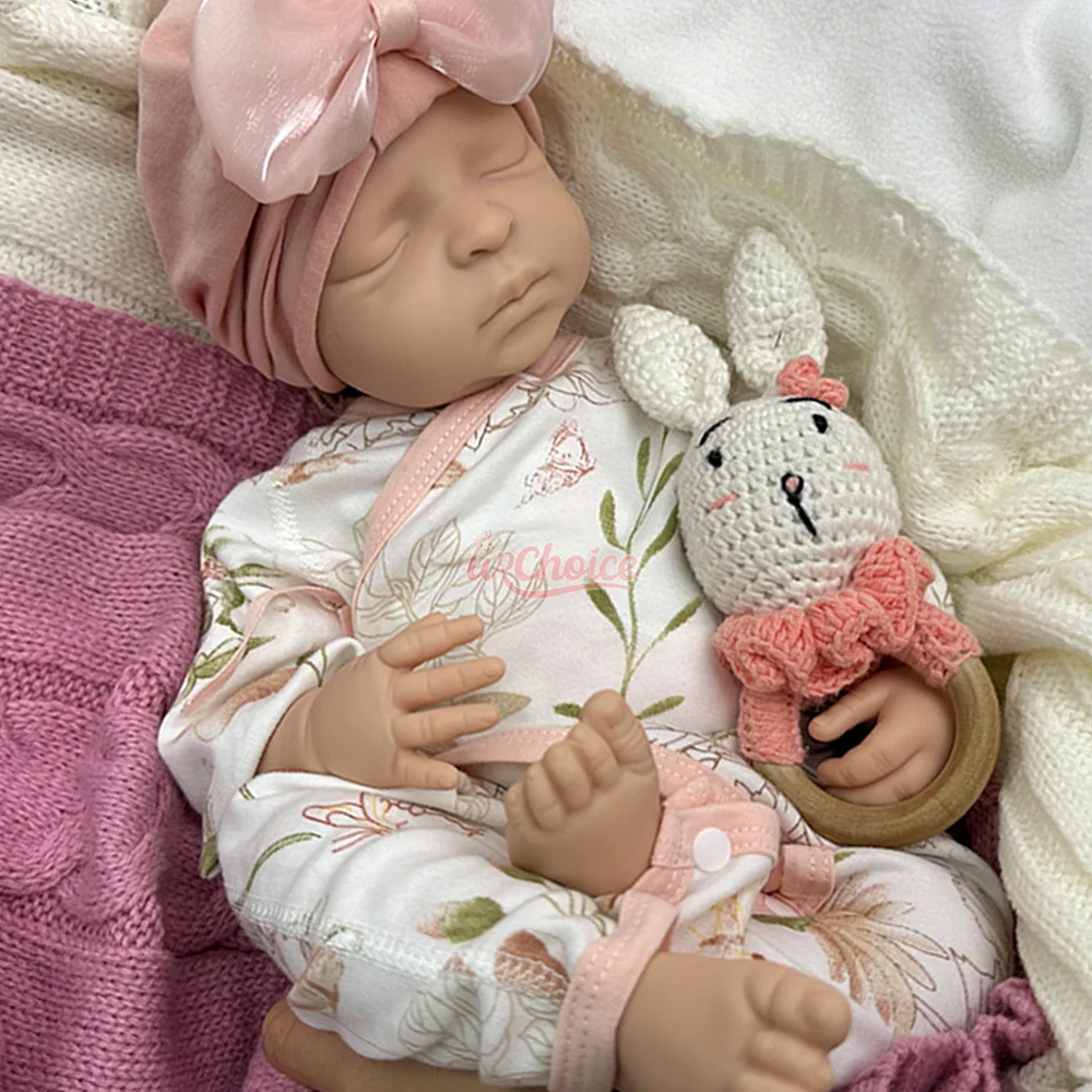 Offener Mund, 43,2 cm, unlackiertes Silikon, wiedergeborenes Baby, wasserdicht, für Neugeborene, für Depressionen und Einsamkeit, Support-Sammlungsspielzeug