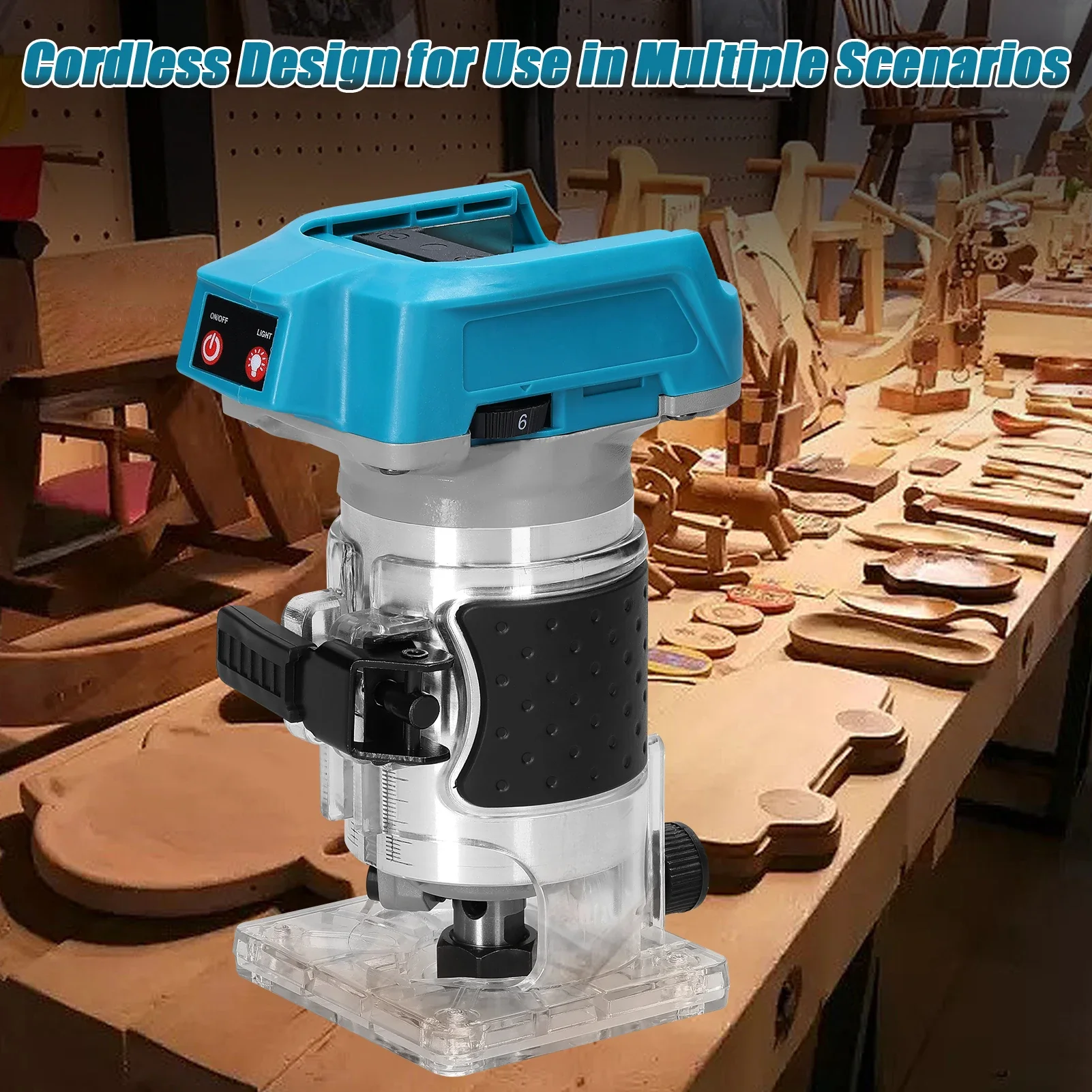 600W Electric Trimmer Brushless Motor Milling Engraving Slotting Trimming Machine Woodworking Wood Router For Makita 18V Battery