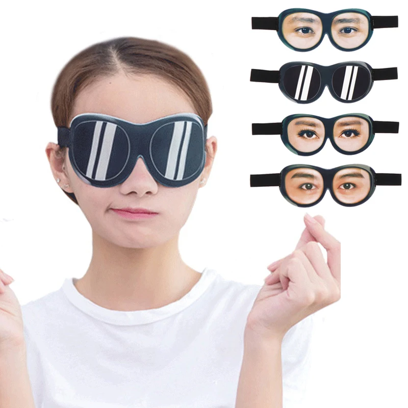 Funny 3D Open-Eye Sleep Mask Eyeshade 3D Spoof Stereoscopic Sleeping Eyeshade Soft Travel Blinder Creative Eyeshade Sleep Aid