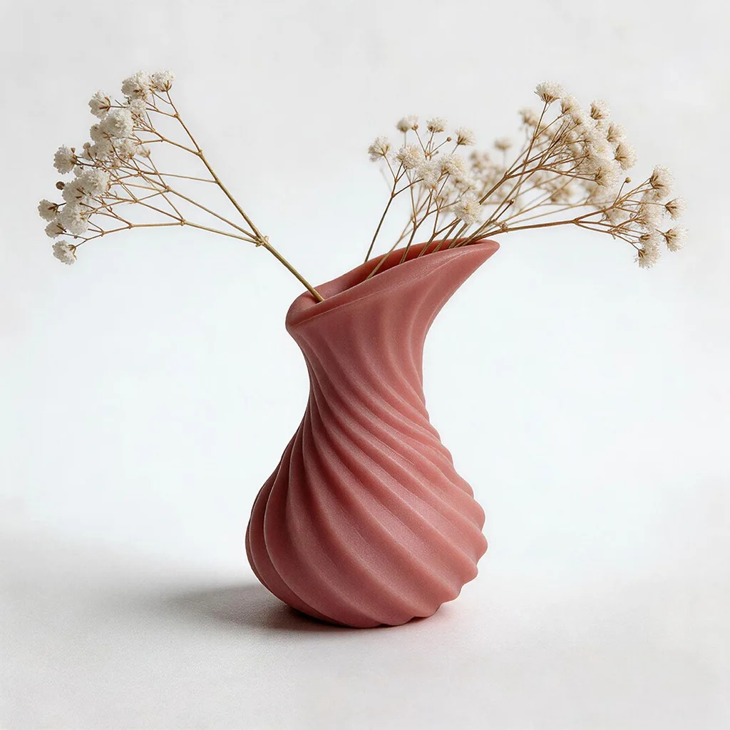 

3D Swirl Twisted Vase Silicone Resin Mold Nordic Style Handmade Vase Mould for DIY Home Decor Dried Flower Display