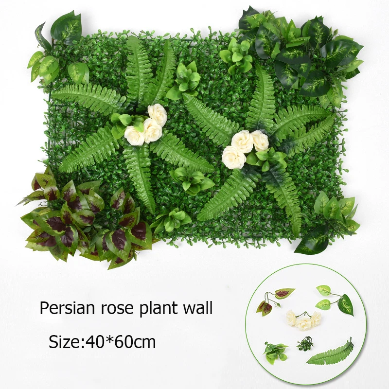 40x60cm Plant Wall Fake Plants Turtle Leaf Home Wall Hanging Decor Wedding Flower Wall Party Backdrops Green Persian Leaf Lawn