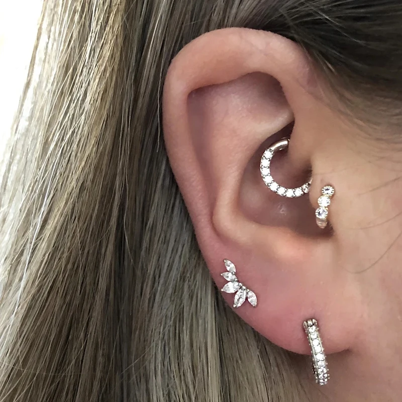 ROXI Temperament Sweet Crystal Crown Stud Earrings For Women 925 Sterling Silver Colourful Ear Bone Nail Earring Wedding Jewelry