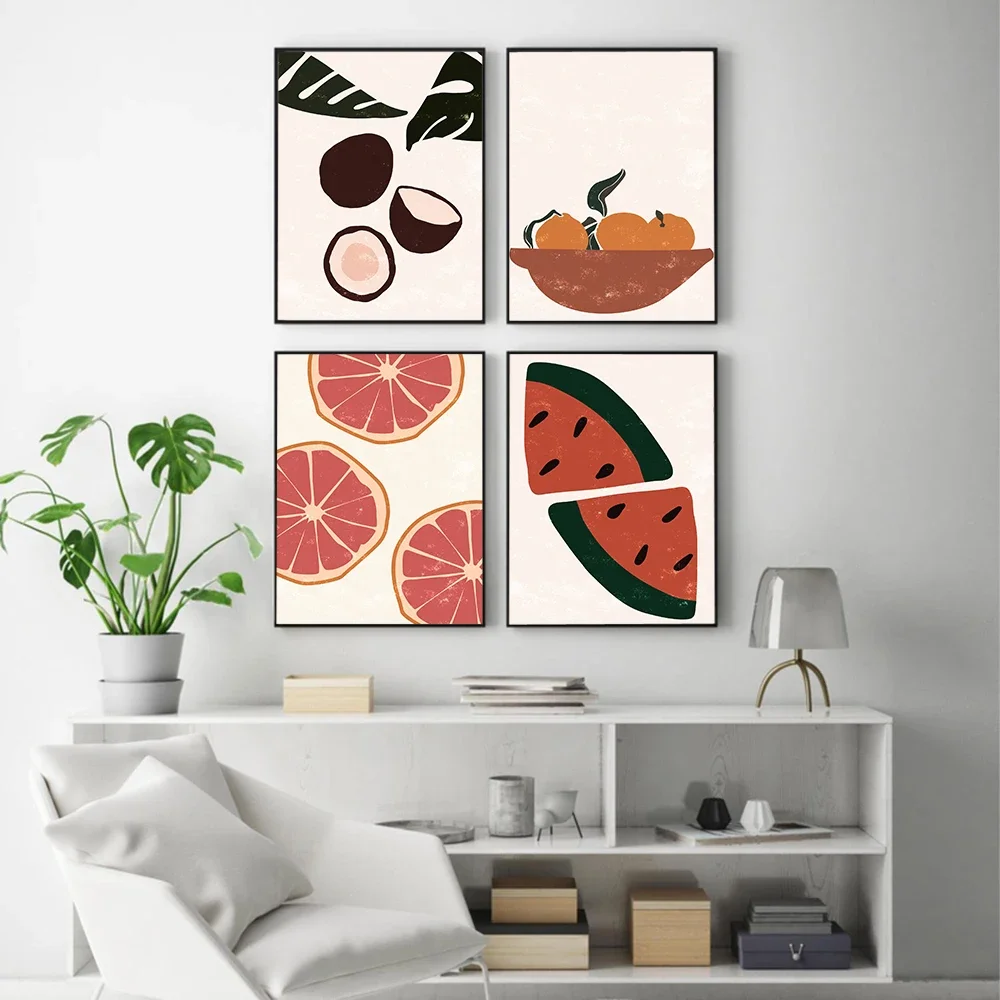 Pear Lemon Kitchen Fruit Food Banana Orange Wall Art Aesthetics Print Canvas Painting Posters for Living Room Modern Home Dec