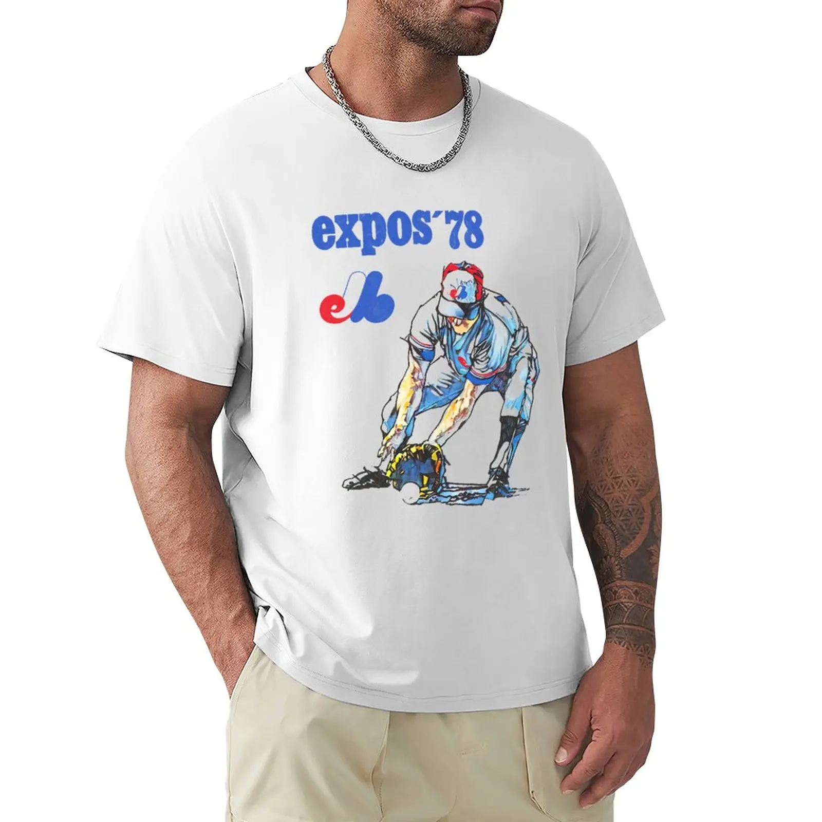 

1978 Montreal Expos---- Vintage Faded Baseball Design T-Shirt hippie clothes quick-drying plain white t shirts men