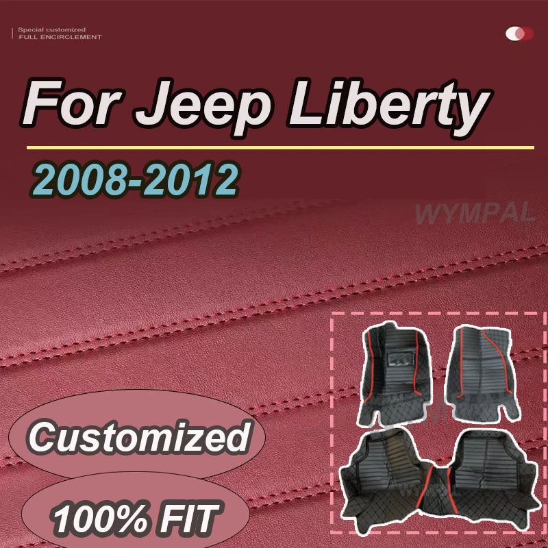 

LUXURY кожаные автомобильные коврики для Jeep Liberty Cherokee KK 2008 ~ 2012, универсальные водонепроницаемые подушечки, ковры Para Piso, автомобильные аксессуары