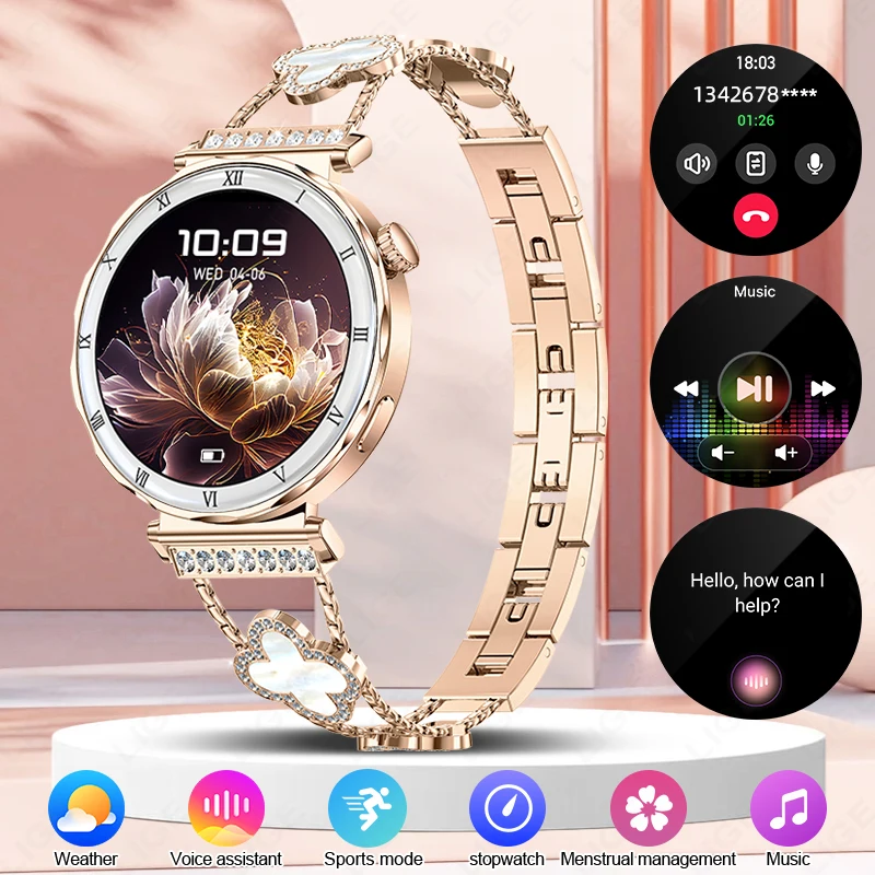 lige-超薄型女性用スマートウォッチ-119-インチ-amoled-hd-ディスプレイ-フィットネストラッカー-bluetooth-通話-心拍数モニター-防水スマートウォッチ