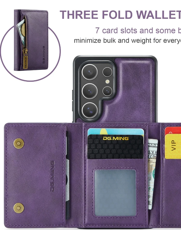 Für Magsafe Abnehmbare 2-in-1 Leder-Brieftaschen-Handyhülle für Samsung Galaxy S26 S25 S24 S23 S22 S21 Ultra Plus FE S25Edge Cover