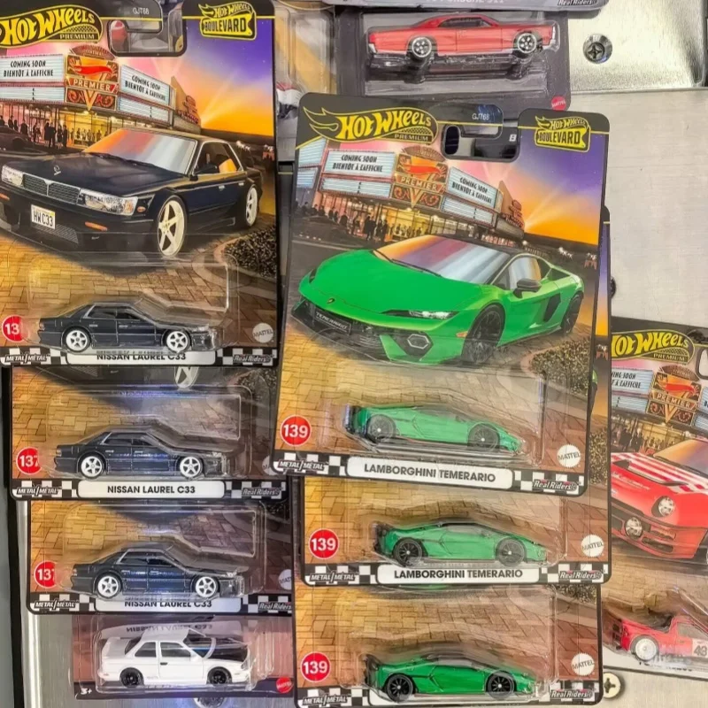 

In Stock Hot Wheels Premium Boulevard No.136-140 Die-Cast Cars Set - Ford Gt Nissan 1/64 Scale Model Collection Toys Die Casting