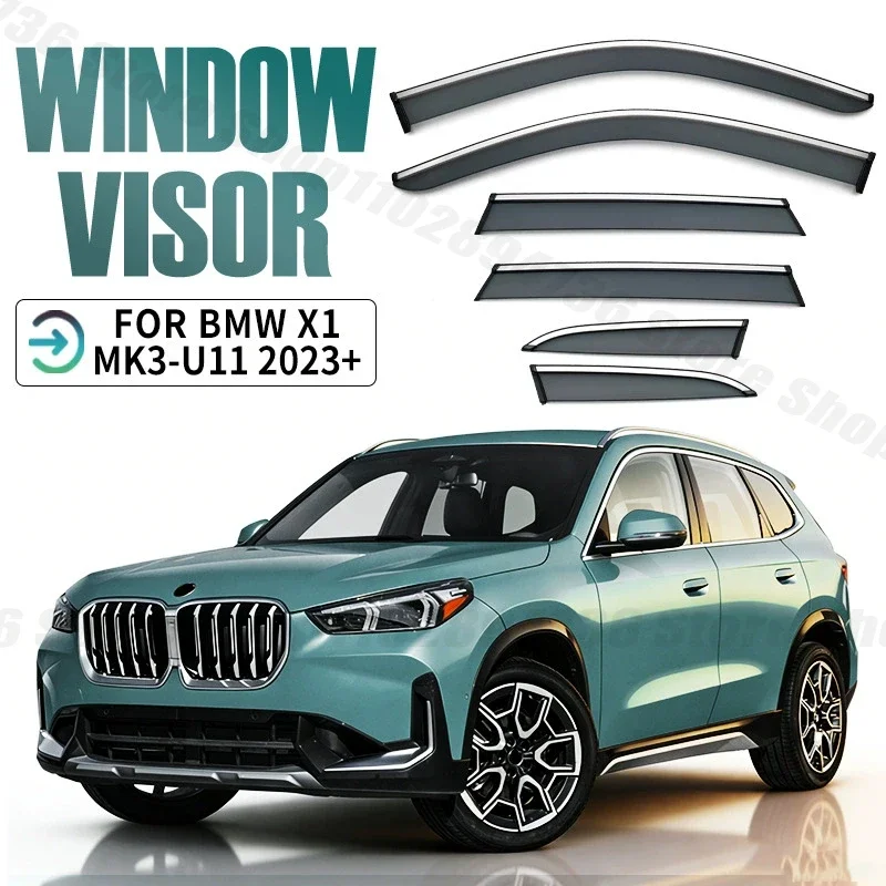 Window Visors for BMW X1 MK3-U11 2023+ 4/6pcs Side Window Rain Guard Wind Deflector Weathershield Vent Visor for Car Windows