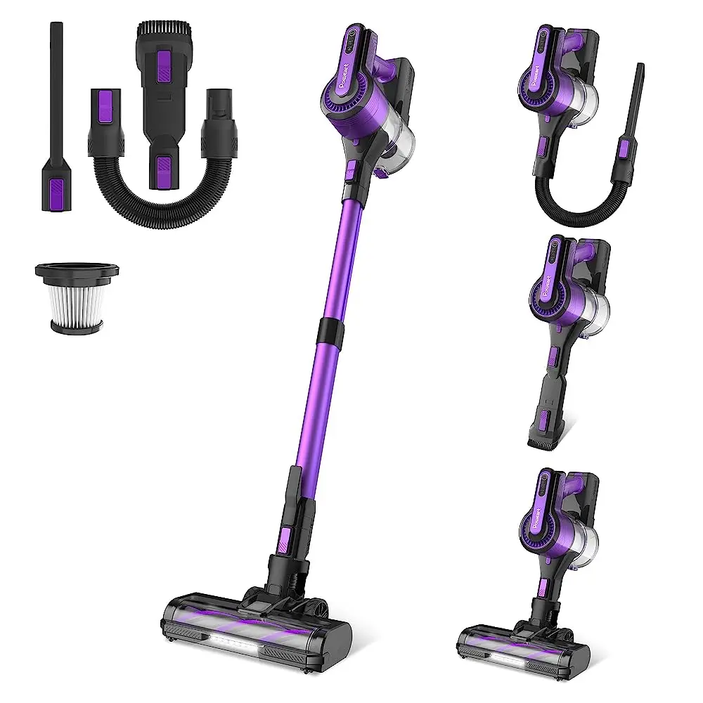 Poweart V870 Cordless Vacuum Cleaner, 26Kpa Stick Vacuum Up to 45 min Runtime, 8 in 1 Vacuum for Hardfloors Pet Hair