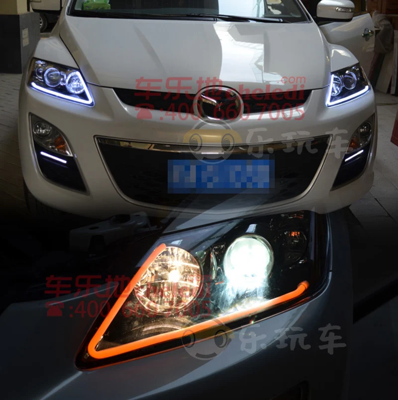 car bumper CX7 headlamp for mazda CX-7 headlight 2008~2014y LED DRL car accessories HID xenon for Mazda CX-7 fog light