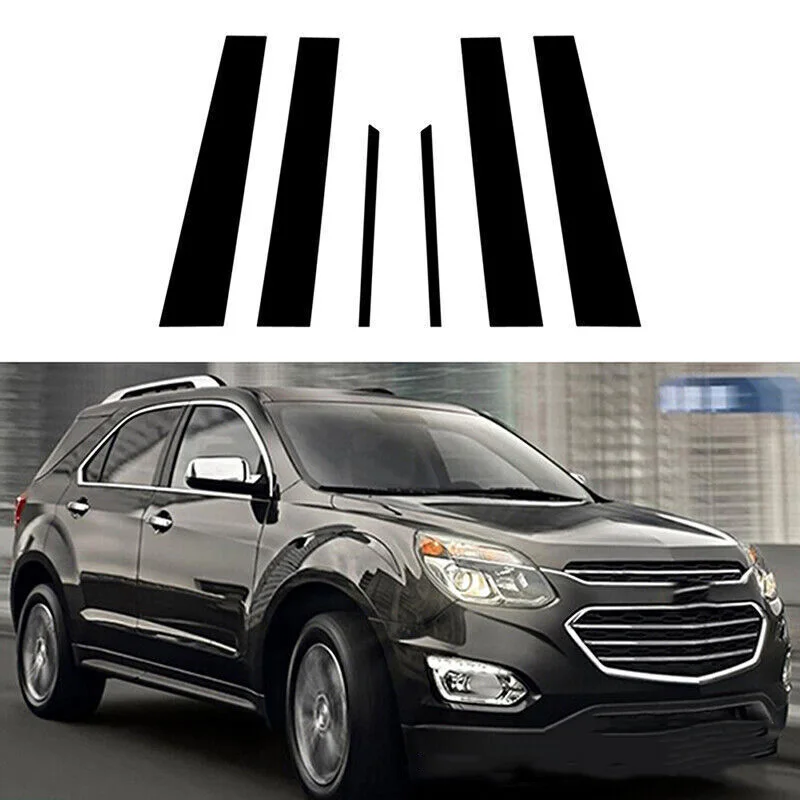 

Подходит для Chevrolet Equinox, украшение для окна, крышка боковой дверной рамы, ярко-черная 05-23 B C, накладки на колонку, аксессуары