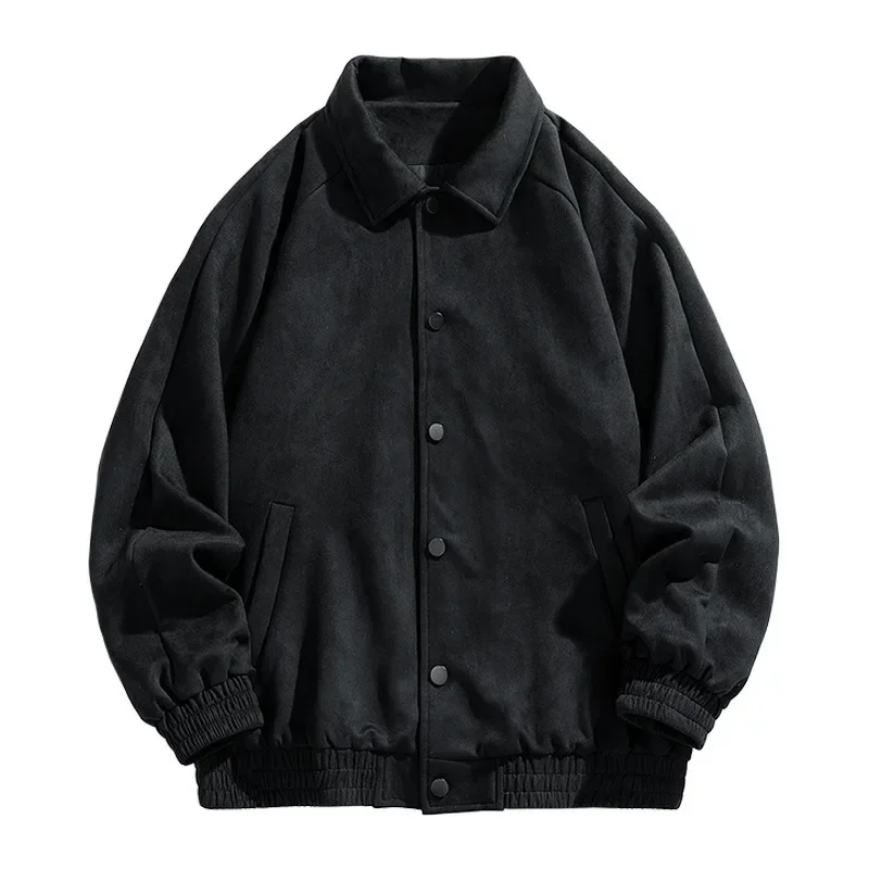 2024 New Listing Oversized Aviator Jacket Fashion Casual Suede Flip Lining Slim Quality Men'S Spring And Fall Loose Work Coat
