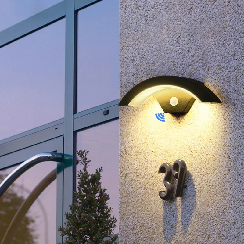 Fan-shaped Outdoor Waterproof Human Sensing Wall Lamp