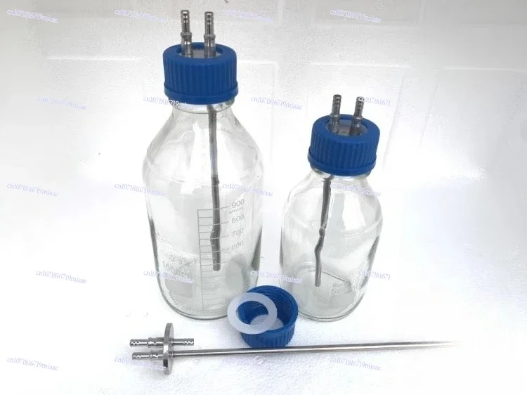 

Double Hole, Three Hole, Vacuum Buffer Bottle GL45 Stainless Steel Feeding Cap, Reactor Feeding Cap Fermenter Blue Cap