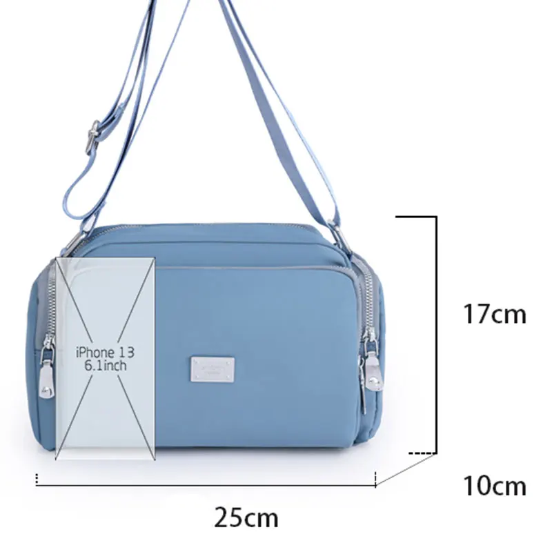 Women Bag Waterproof Nylon Handbags Pure Color Fashion Multi Function Large Capacity Crossbody Tote Bag Casual Messenger Mum Bag