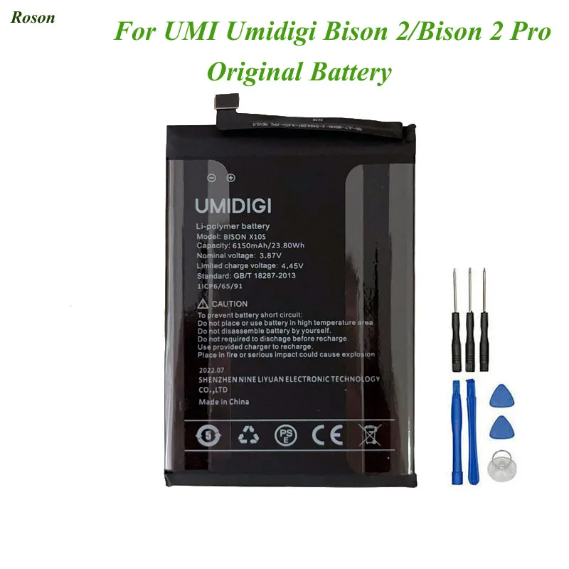 For UMI Umidigi BISON 2 BISON 2 Pro Battery 6150mAh 100% New Replacement Parts Phone Accessory Accumulators+Tools