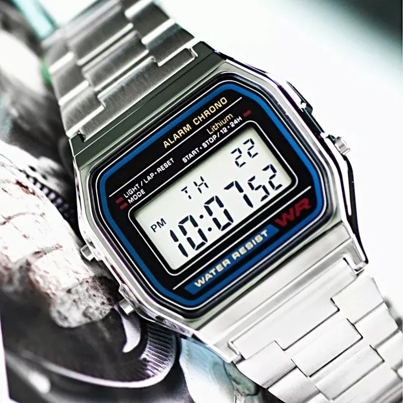 F91W Luxury Watch Waterproof Retro Digital Stainless Steel Sports Military Watches for Men Women Electronic Wrist Watches Clock