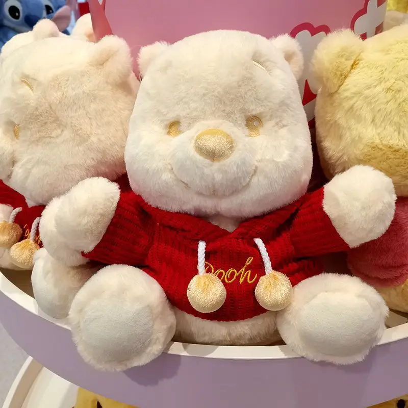 

2025Disney Stitch Winnie The Pooh Red Gold Plush Toy Children'S Cute Hug Pillow Back Cushion Room Decoration Girl'S Holiday Gift