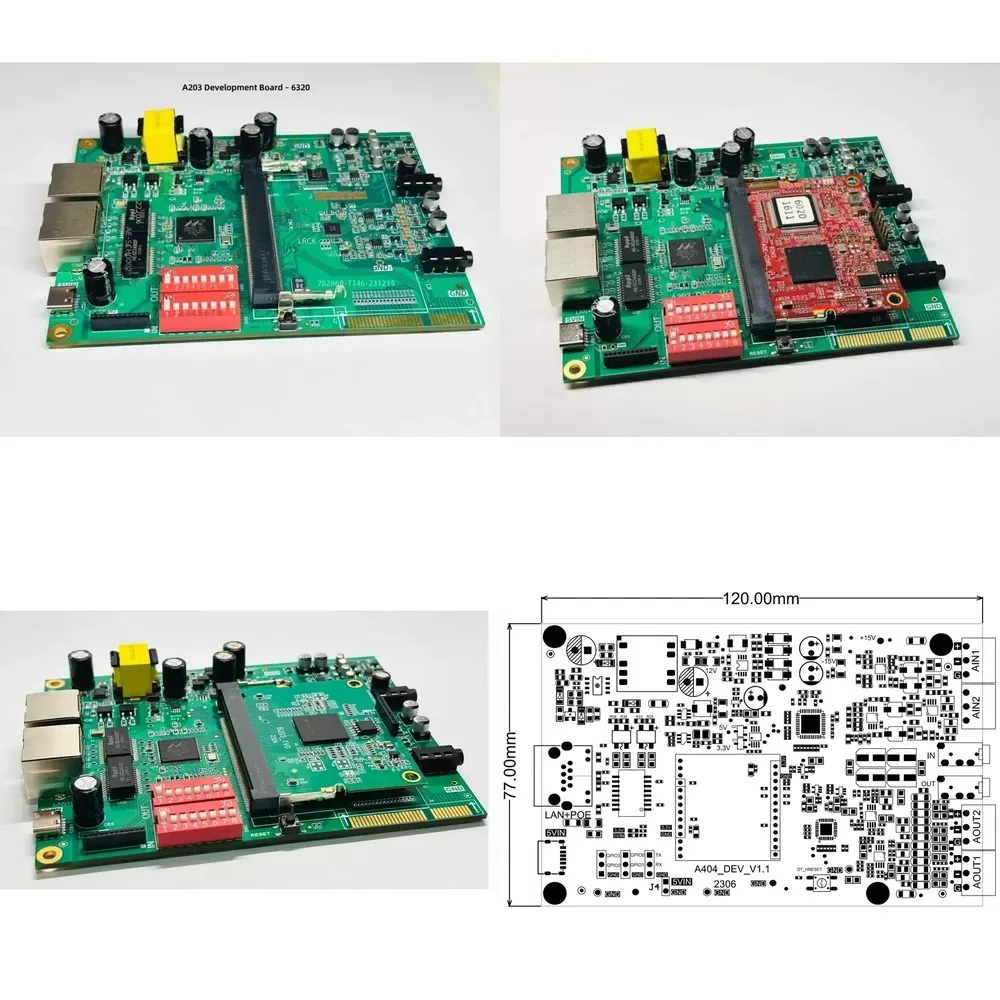Evaluation and Verification Board for Audiocom A203 Module with PoE Power Supply Support