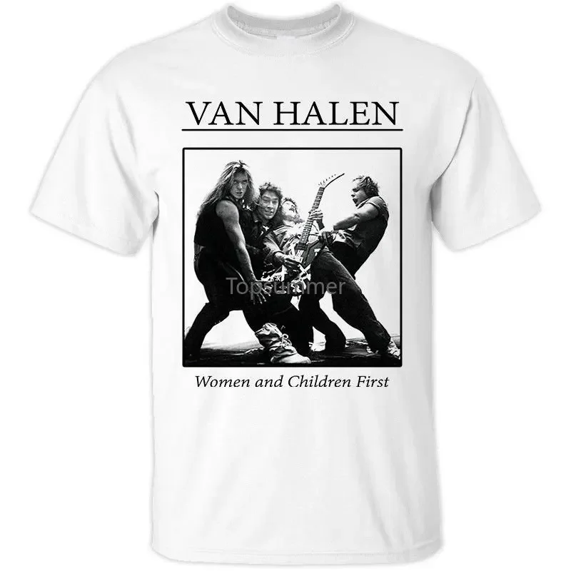 Van halen mulheres e crianças primeira camiseta branca 3xl álbum capa masculina marca roupas de alta qualidade moda