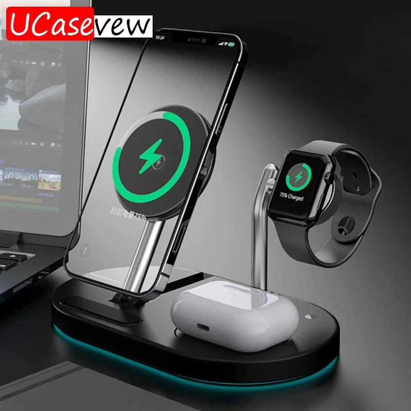 

3 in 1 Wireless Charger Station For iPhone 13 12 11 Pro X 8 Samsung S20 S21 iWatch 7 6 5 SE Charging Station for Airpods Pro 3 2