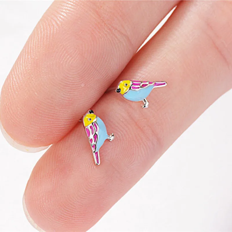 Women's 925 Sterling Silver Beautiful Bird Stud Earrings