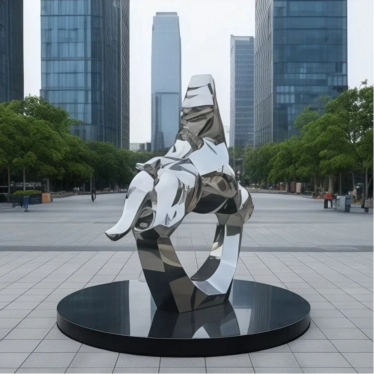 Large Stainless Steel Sculpture Manufacturer, Landscape Plaza, Outdoor Abstract Park Scenic Area Stainless Steel Ornaments
