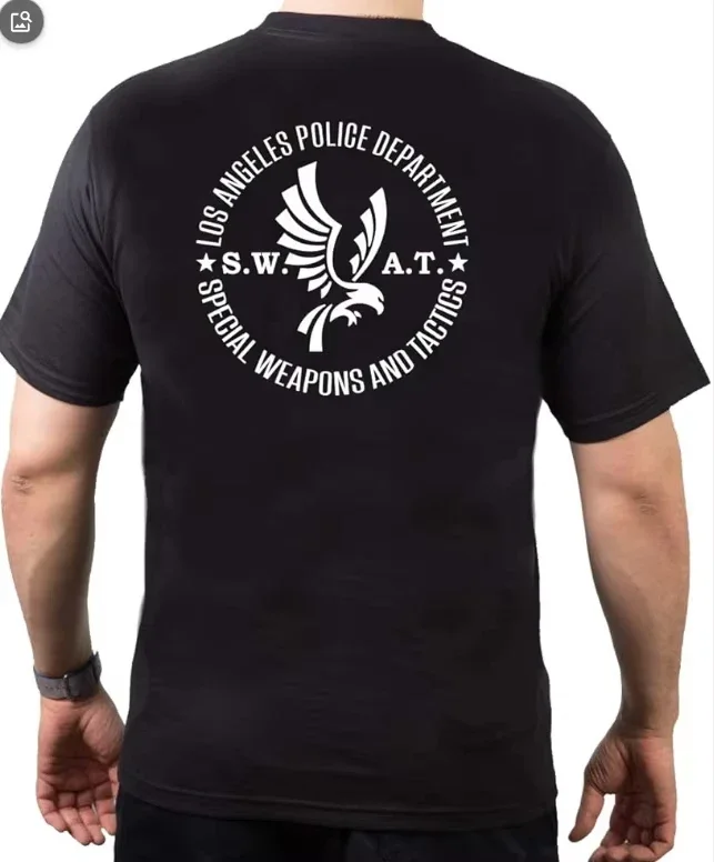 Los Angeles Police Summer Men's Clothing T-Shirt SWAT Tactical Urban Rugged Military Inspired Athletic Casual Streetwear T Shirt