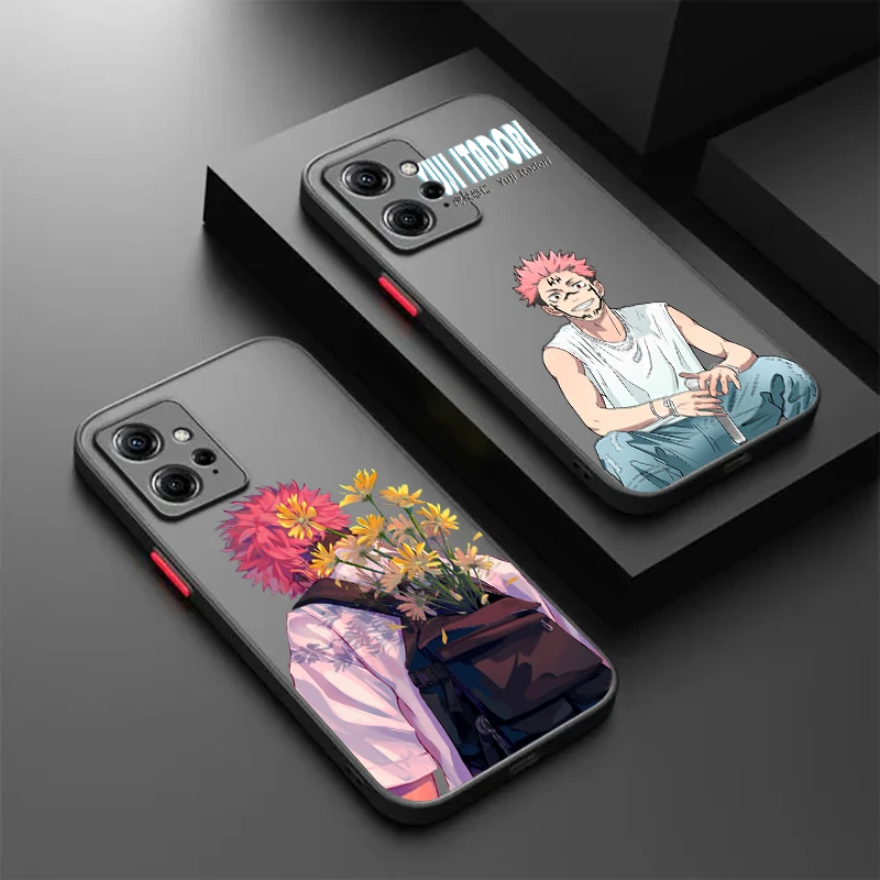 

J-Jujutsu K-Kaisen Gojos Frosted Translucent For Redmi Note 13 12 12S 12T 11 11T 11E 10 10S 9 Pro Plus 5G Soft Phone Case