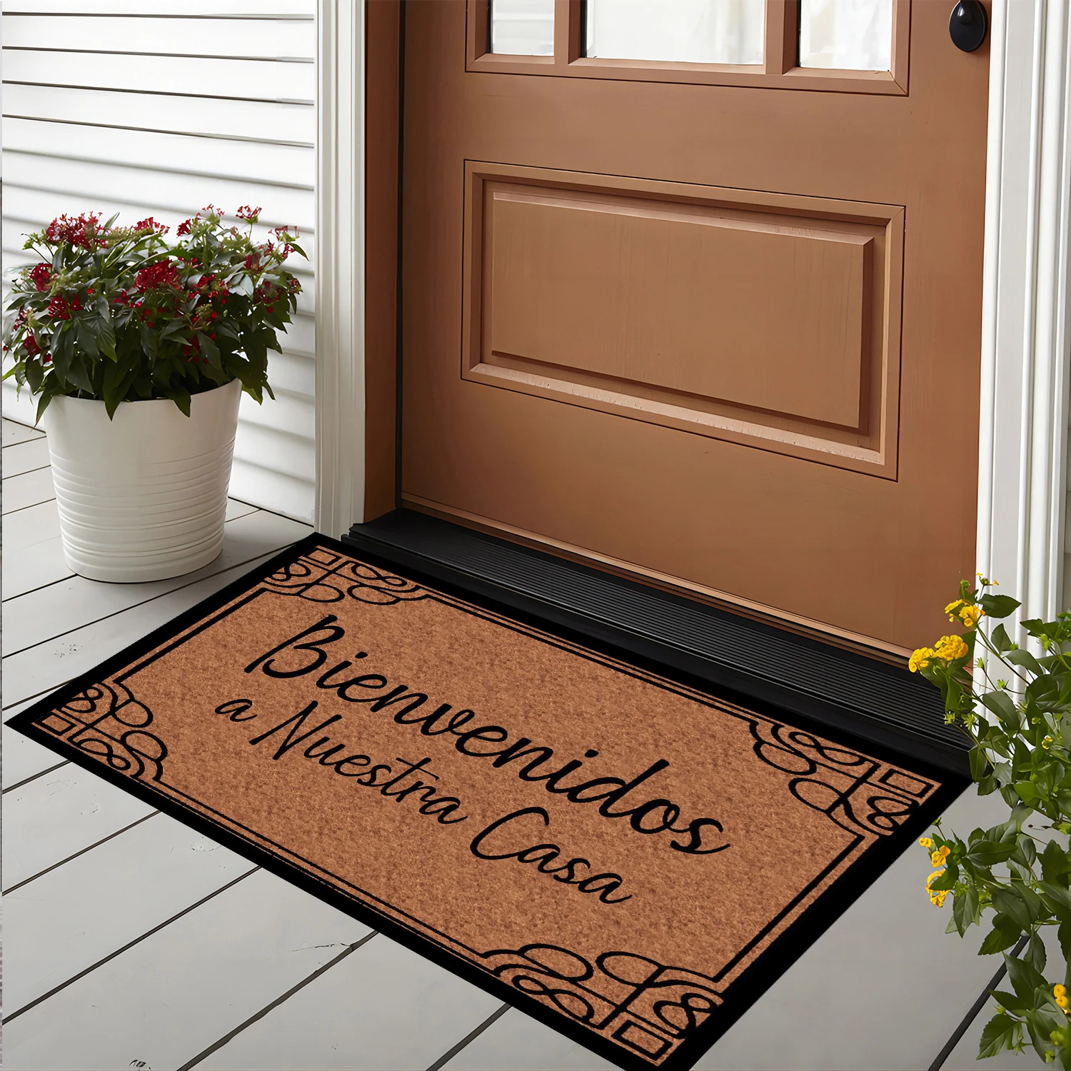 Bienvenidos A Nuestra Casa Spanish Door Mat Rubber Welcome to My Home Doormat Housewarming Gift Funny Floor Mat Room Decor