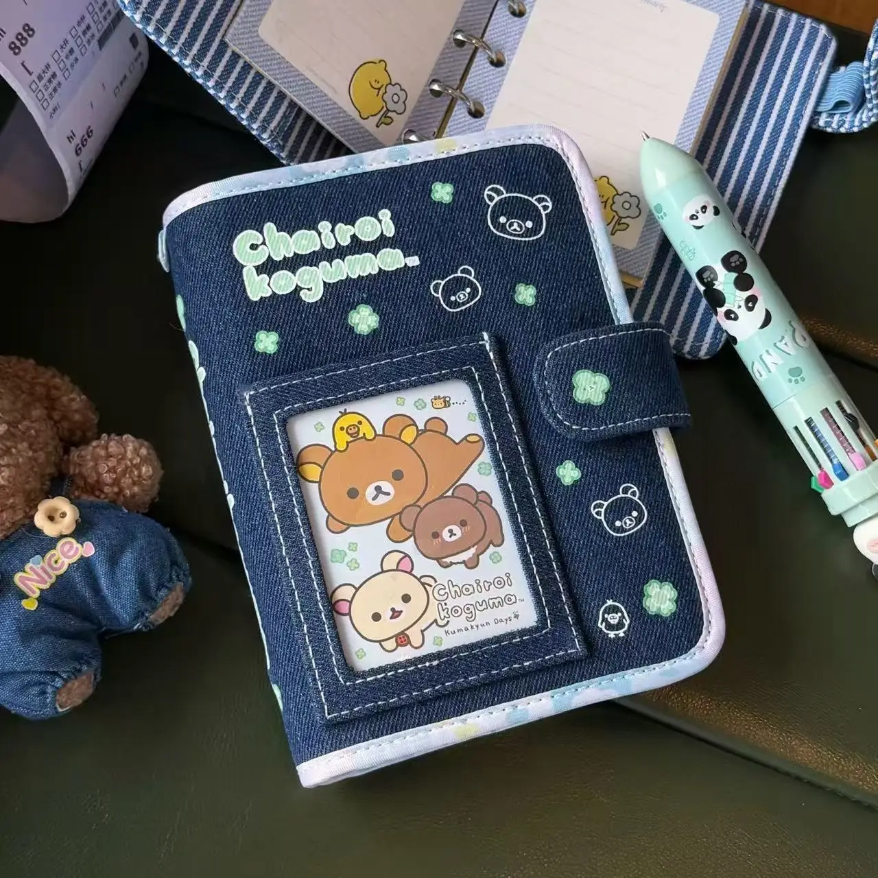 Japanese Denim Notebook A7 Loose Leaf Binder Planner  Journal Portable Student Notebook Office Ins Cute Daily Journal Gift
