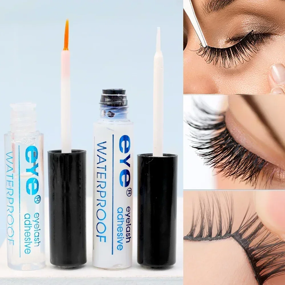 Colle à séchage rapide pour faux cils, outils de maquillage d'extension de cils, longue durée, imperméable, cils blancs transparents, adhésif de bain