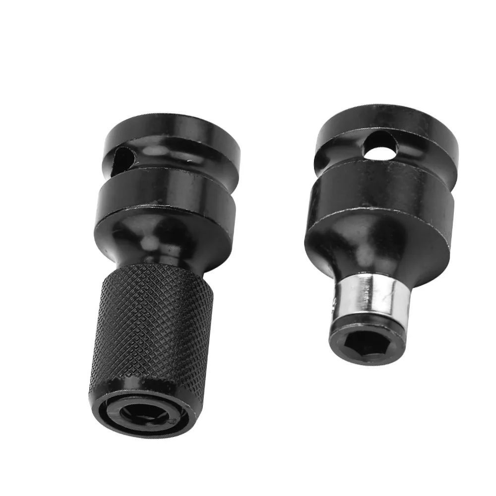 2pcs 1/2 to 1/4 Inch Telescopic Socket Adapter Telescopic Design Hex Female Hex Socket Adaptor Quick Release Square Drive