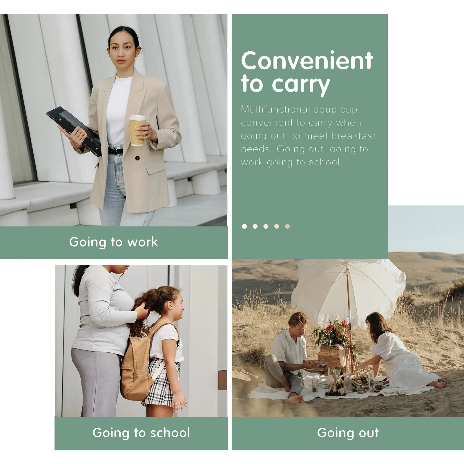 

1pc Breakfast Cereal Soup Cup Microwave Milk Cup Portable Leakproof Large Capacity Travel Home Office Plastic Sealable