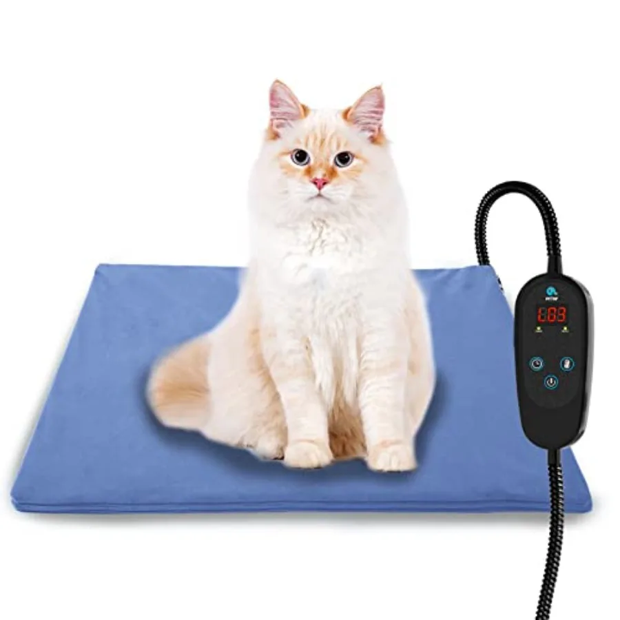 

Adjustable Temperature Pet Heating Pad for Cats and Dogs with Anti-Bite Design Timer Function Indoor Use Waterproof Electric He