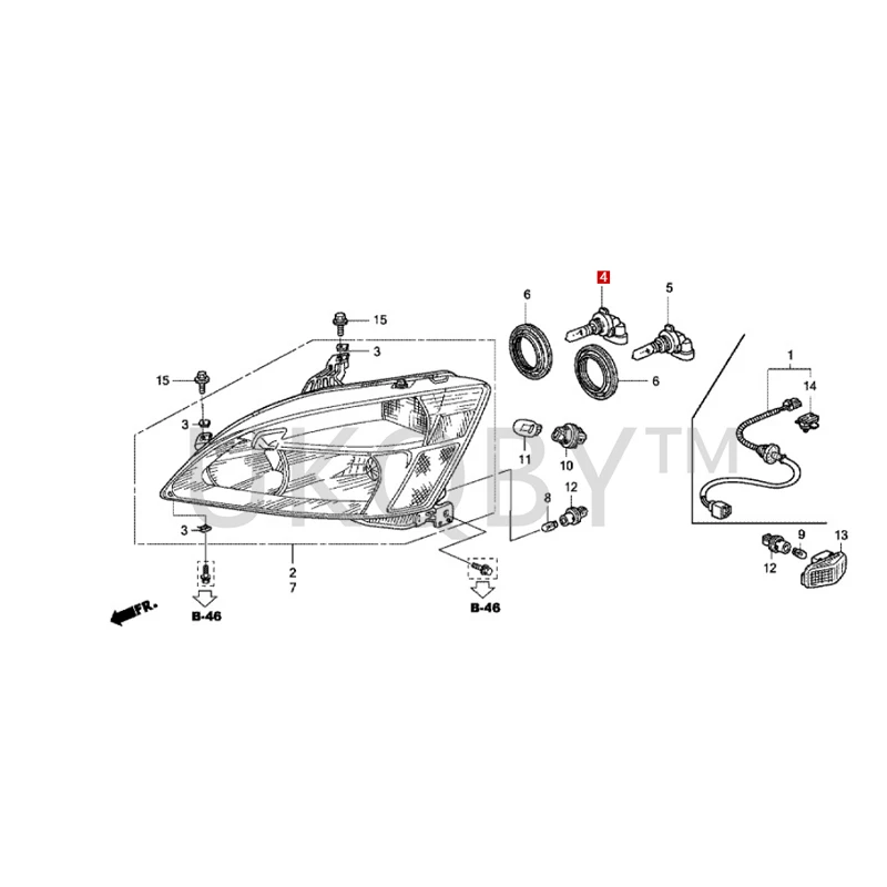 33115S84A01 33115S84A11 Suitable for Ho nd a Ac co rd CR-V Binzhi Fit Front headlight high beam bulb