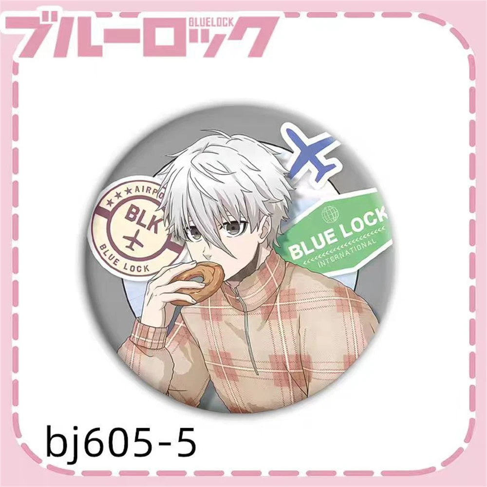 58mm Anime BLUE LOCK Itoshi Sae Mikage Reo Isagi Yoichi Cosplay COSTUME Badge Pin SPTE Tinplate Brooch Prop Gift