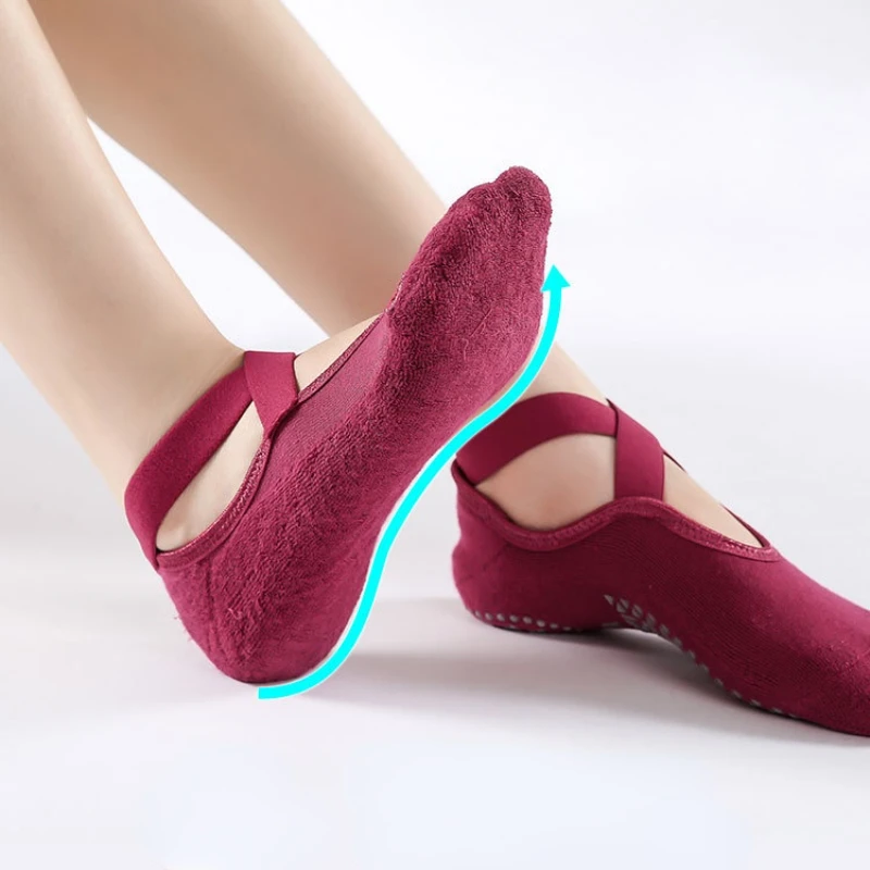 Breathable 1 Women Anti-friction Pair Socks Yoga Silicone Non Slip Pilates Barre Breathable Sports Dance Socks Slippers Women