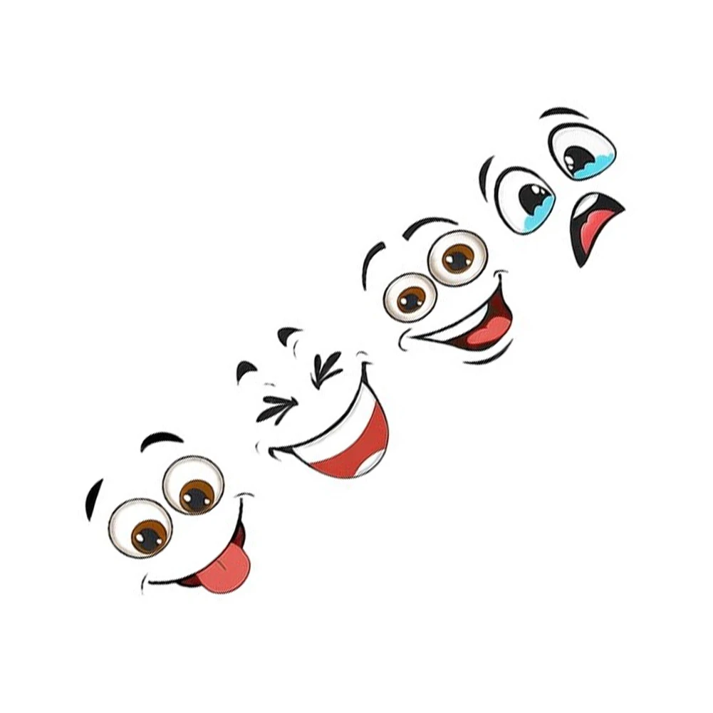 15x32 Inch Vinyl For Wheelie Bin Stickers with Amusing Emoticons for Trash Can Decoration Outdoor Indoor Weatherproof