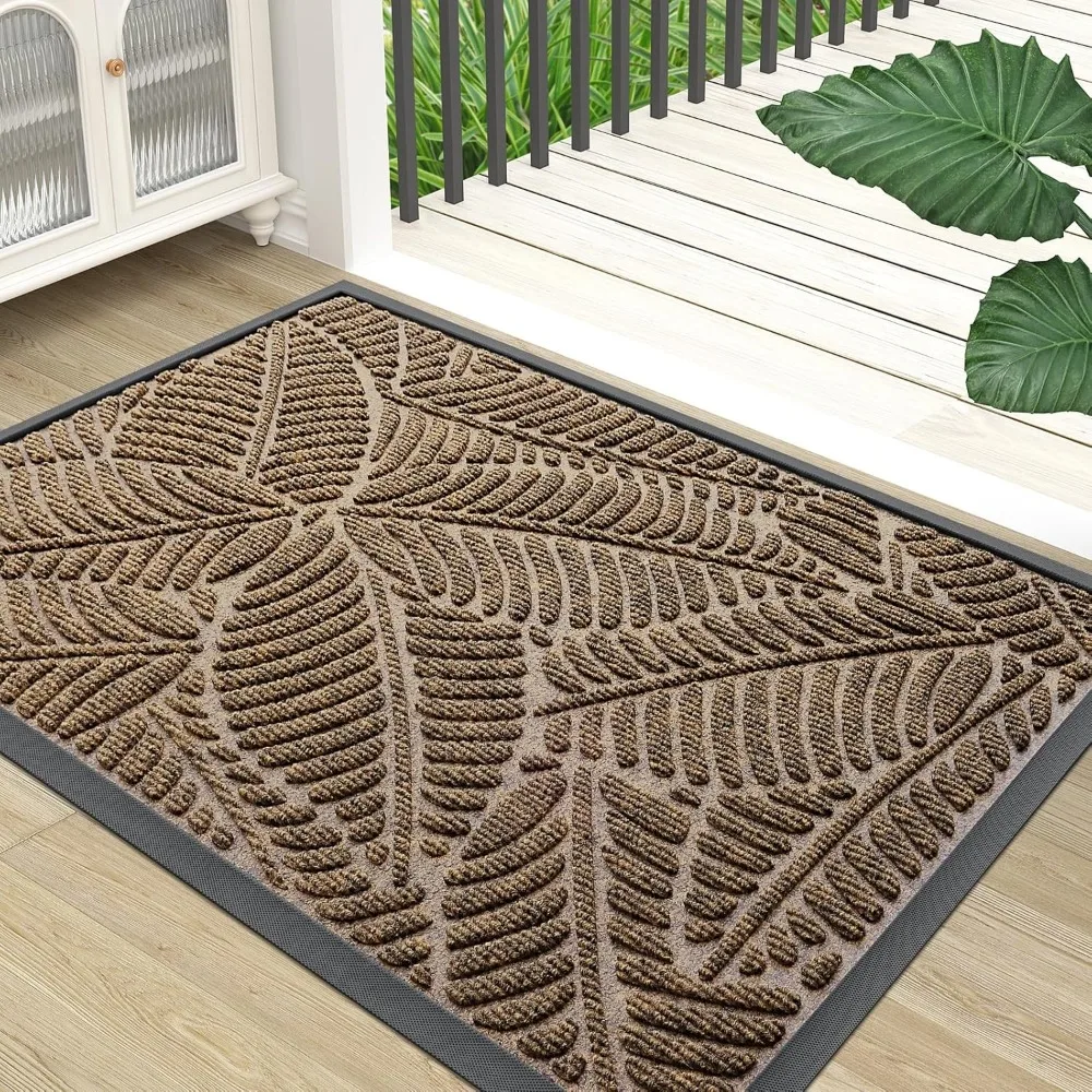 

Waterproof Doormat, Sturdy Natural Rubber Front Indoor Mat, Non Slip Low Profile Indoor Outdoor Door Mats, Stain and Fade Resis