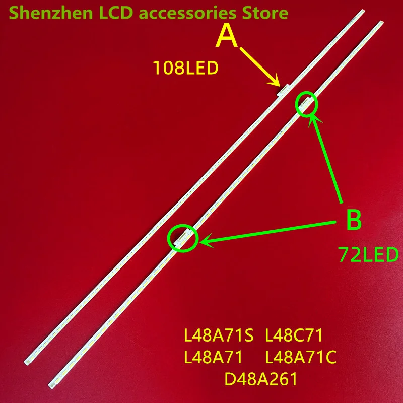 Новая светодиодная лента для подсветки TCL L48A71 L48F3600A-3D L48U5000A-3D 2D00600 108LED 72LED