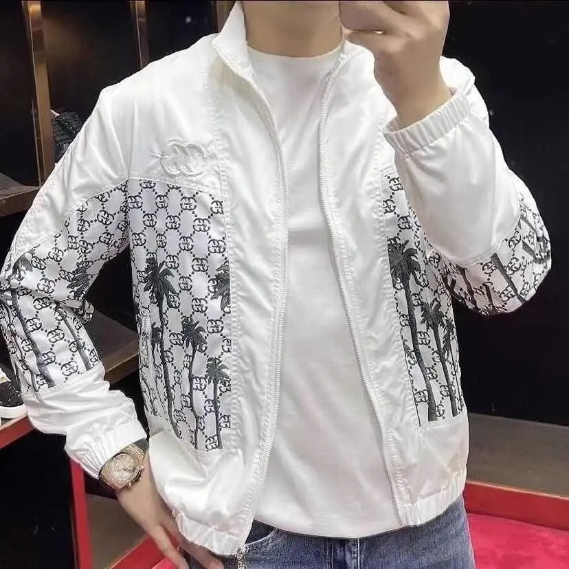 Eenvoudig casual herenjack met opstaande kraag, 2025, nieuwe modetrend, design, casual herenjas